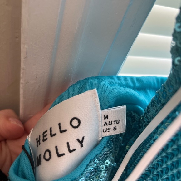 Hello Molly Blue Sequined Gown. NWT. - Picture 3 of 3